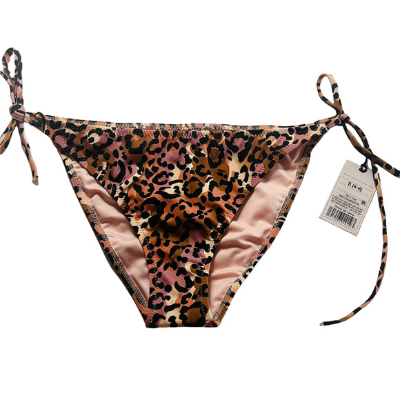Shade & Shore Animal Print Side Tie Bikini Bottom Size Small NWT - Picture 6 of 6